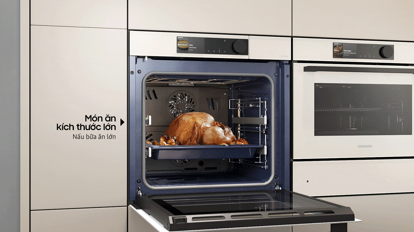 Nấu nướng linh hoạt từng khoang lò theo nhu cầu với Dual Cook
