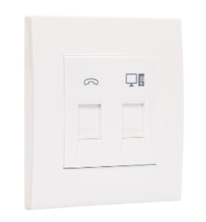 Bộ ổ cắm điện thoại và mạng cat5e Schneider Vivace KB32TS_RJ5E