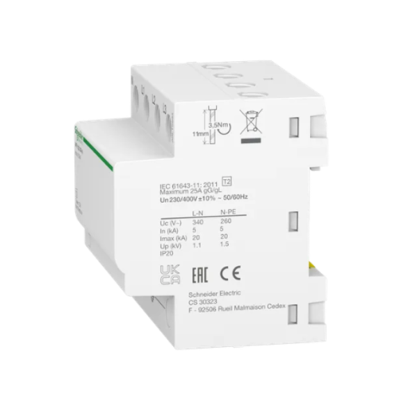 Thiết bị chống sét lan truyền SPD Acti9 iPFK loại 2 3P+N 230V Fixed Schneider A9L15-4