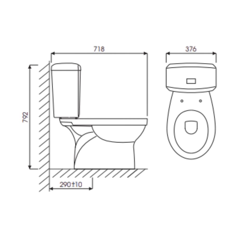 Bồn cầu 2 khối Waves xả nhấn Thiên Thanh CD70-NAPTHUONG
