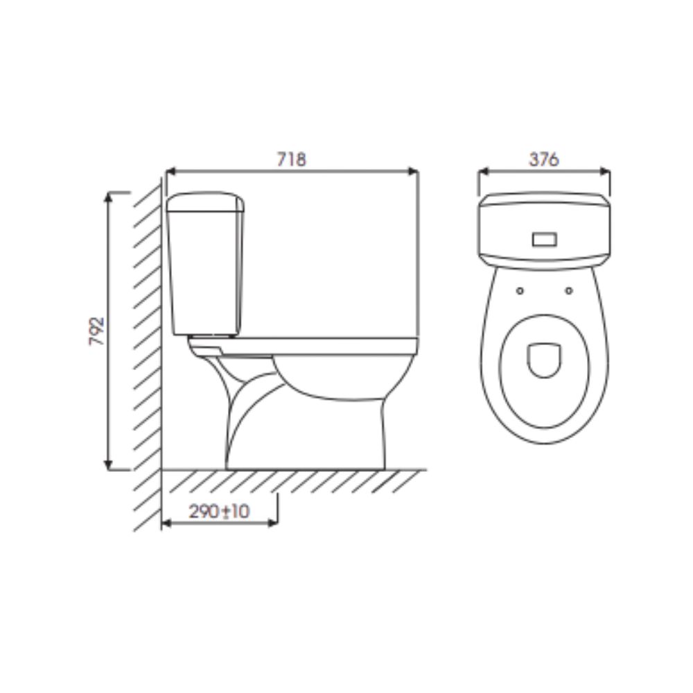 Bồn cầu 2 khối Waves xả gạt Thiên Thanh CD70G