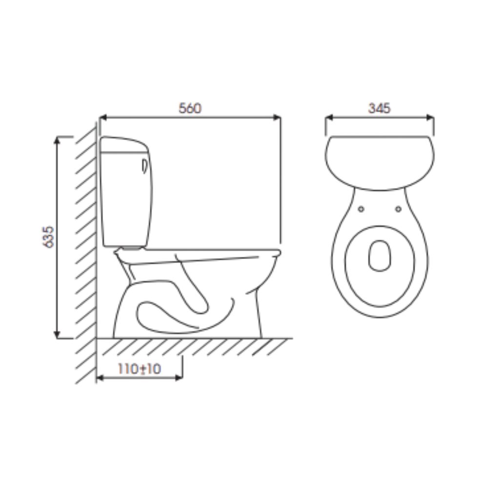 Bồn cầu 2 khối trẻ em Era Thiên Thanh CE01