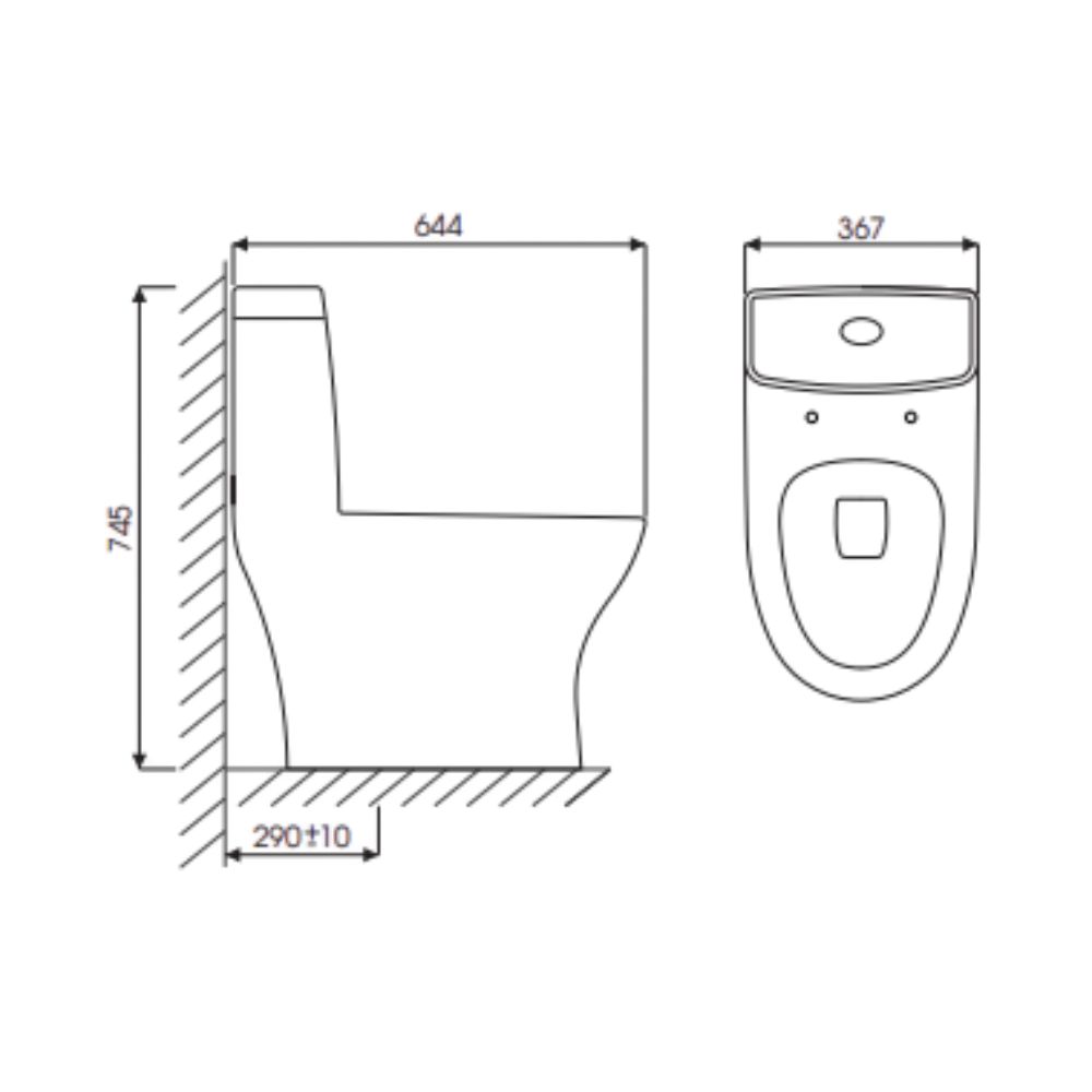 Bồn cầu 1 khối River Thiên Thanh CK69