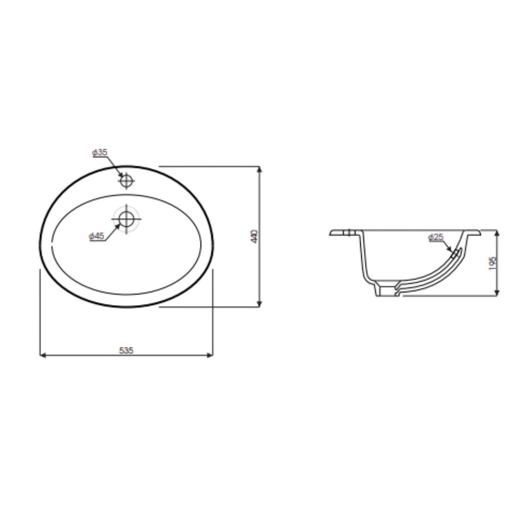 Chậu rửa mặt lavabo âm bàn Thiên Thanh LB01