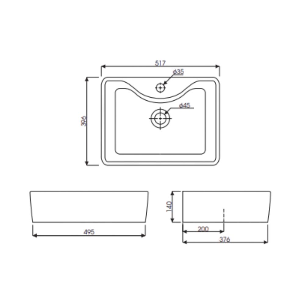 Chậu rửa mặt lavabo đặt bàn Thiên Thanh LD01