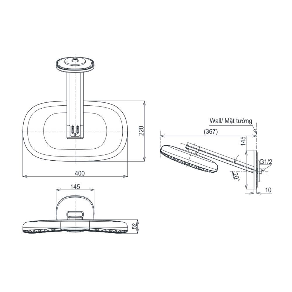 Bát sen gắn tường TOTO TBW15AB0A (1 chế độ, G Series)