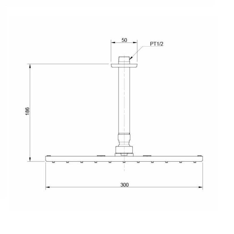 Bát sen tắm gắn trần TOTO TX491SI (vuông, 300mm)