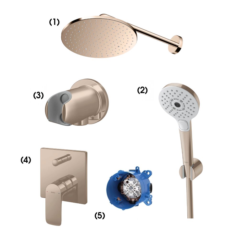Set sen tắm âm tường 2 đường nước nóng lạnh TOTO TBW07003A TBW01010A