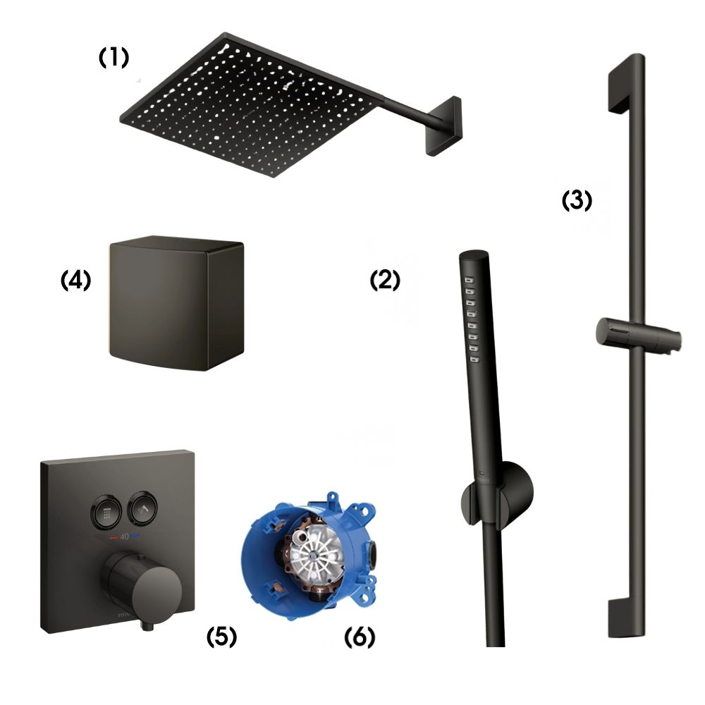 Set sen tắm âm tường 2 đường nước nhiệt độ TOTO TBW08003A TBW02017A