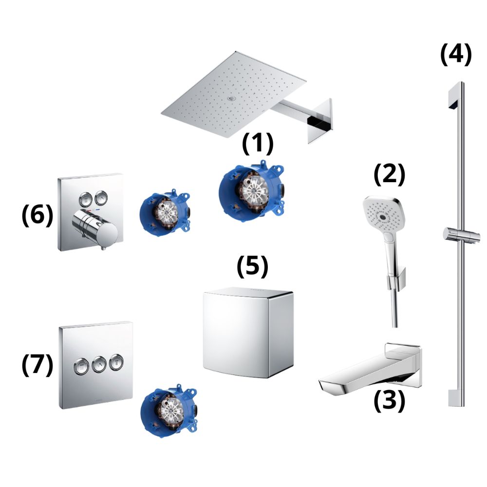 Set sen tắm âm tường 3 đường nước nhiệt độ Z Series TOTO TBW08004A