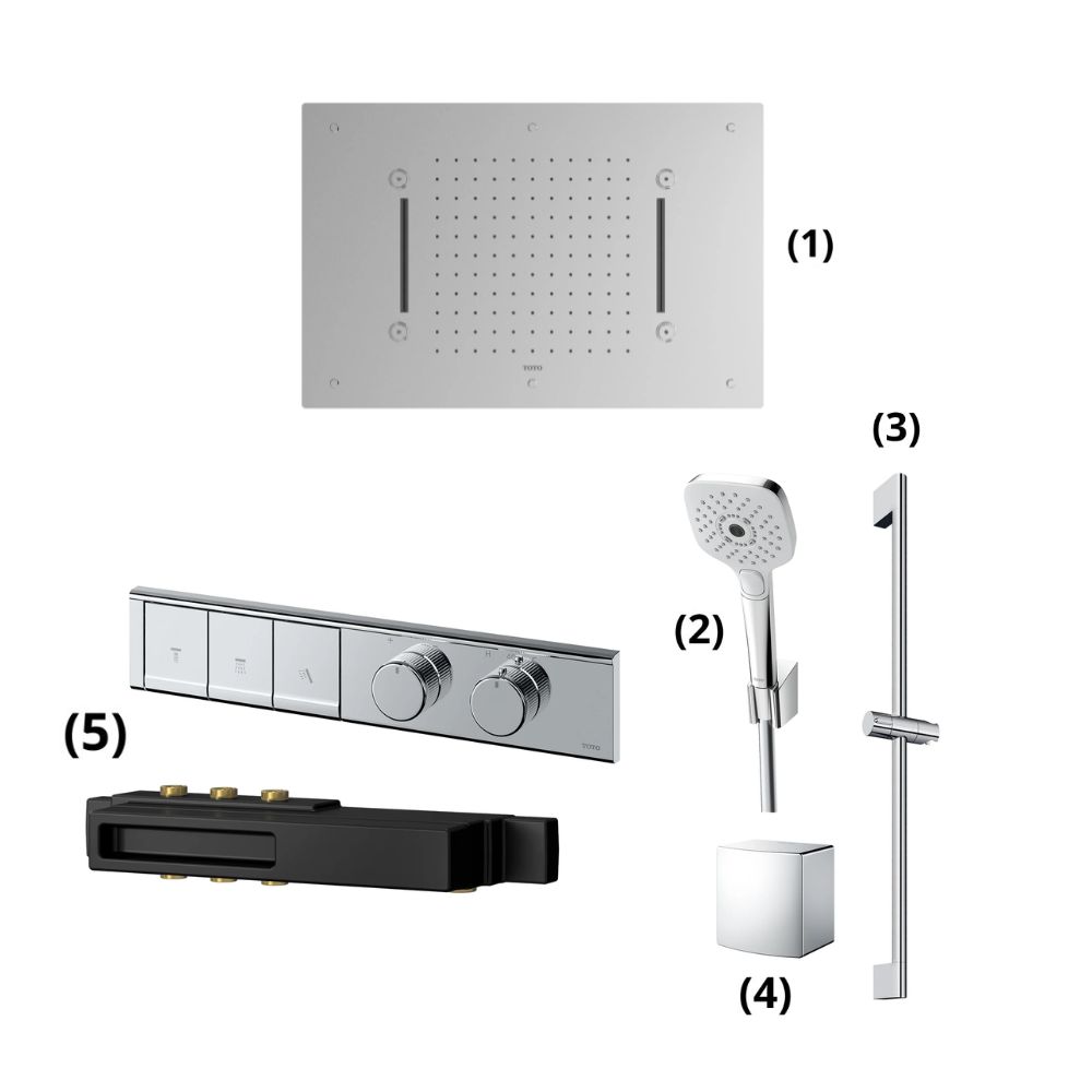 Set sen tắm âm tường 3 đường nước nhiệt độ TOTO TX486S/TBW02006A/TBW07019A/TBW08009A/TBV11130A/TBN11DC0A