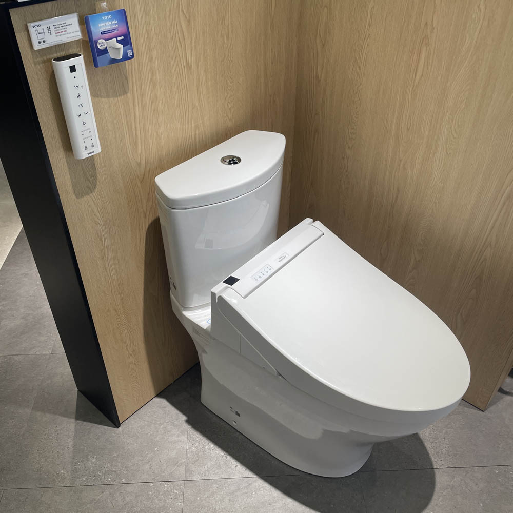 Bồn cầu TOTO CS838CDW15 2 khối nắp điện tử Washlet C5 TCF24460AAA giấu dây
