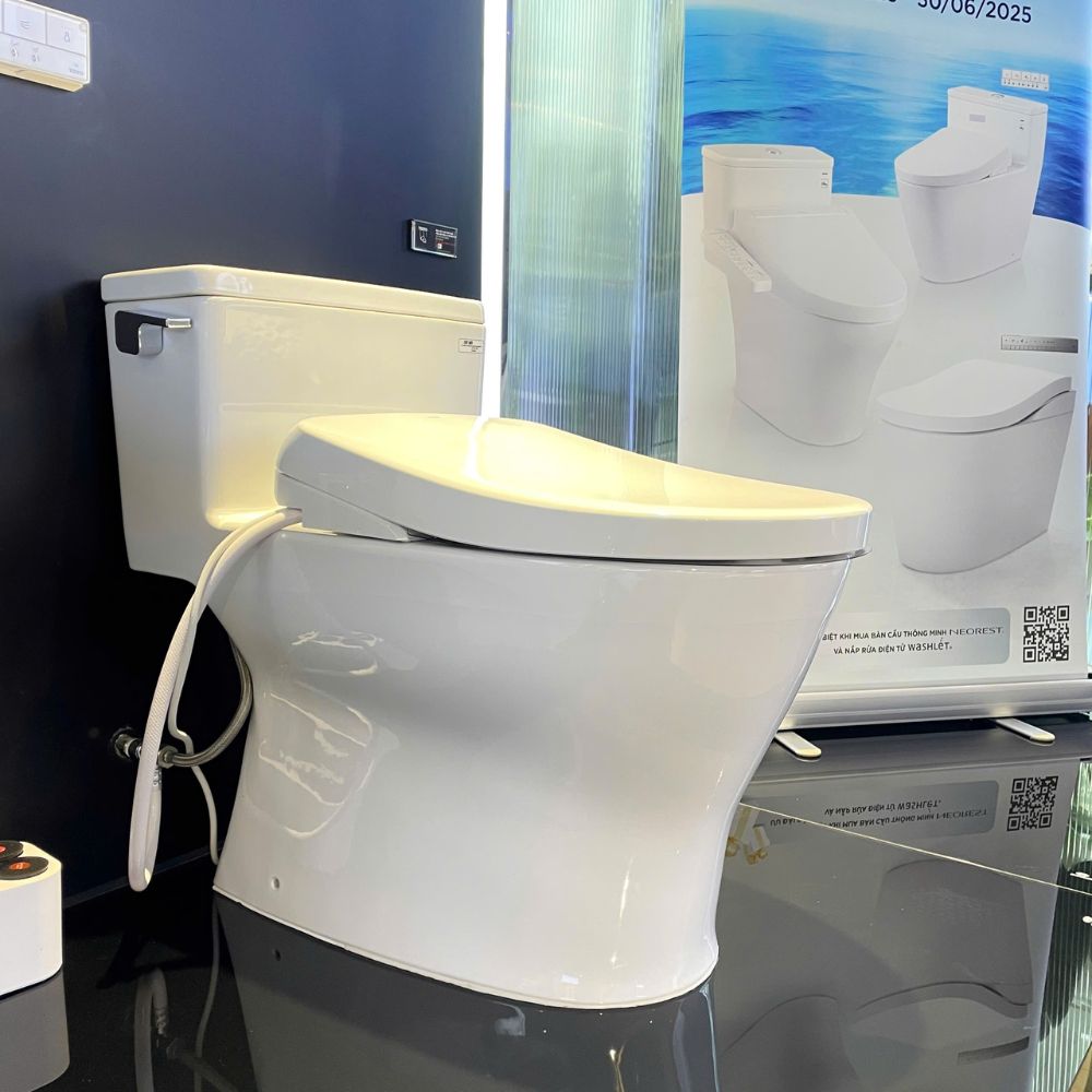 Bồn cầu TOTO MS188VKW23 T53P100VR 1 khối nắp điện tử Washlet S7 TCF47360GAA