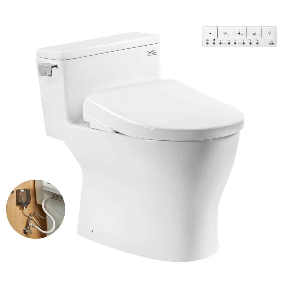 Bồn cầu TOTO MS188VKW23 T53P100VR 1 khối nắp điện tử Washlet S7 TCF47360GAA