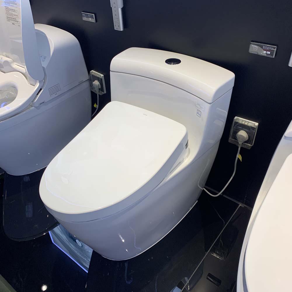 Bồn cầu TOTO MS636CDRW12 1 khối nắp điện tử Washlet S7 TCF4911EZ giấu dây
