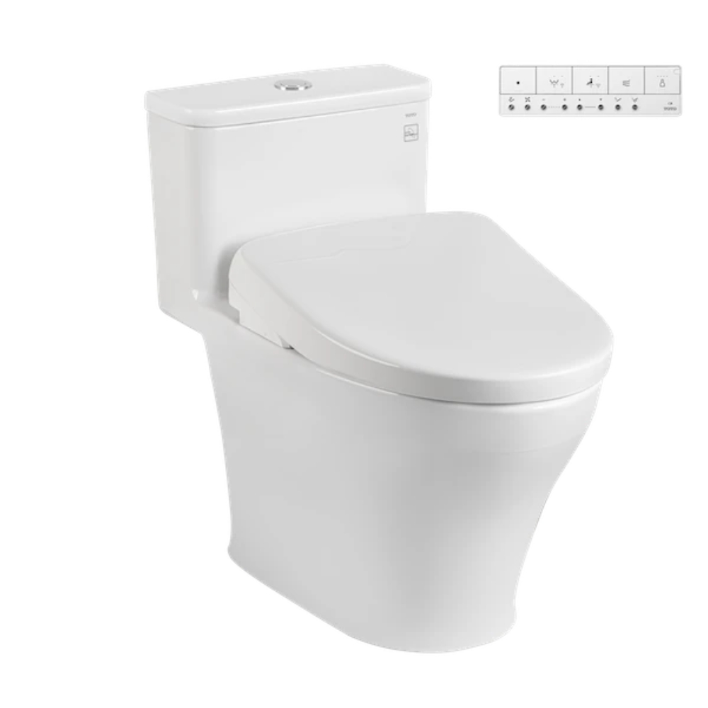 Bồn cầu 1 khối TOTO MS857CDW23 nắp điện tử Washlet S7 TCF47360GAA giấu dây