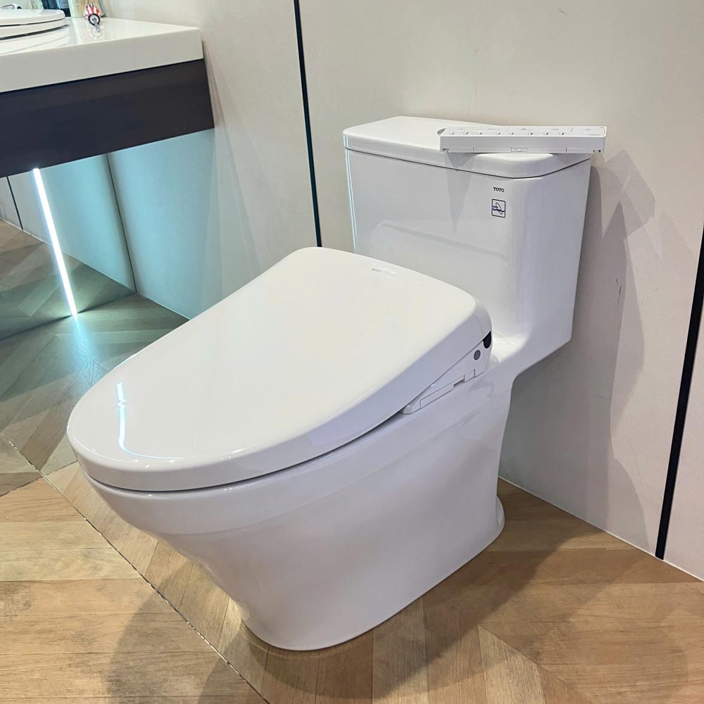 Bồn cầu 1 khối TOTO MS857CDW23 nắp điện tử Washlet S7 TCF47360GAA giấu dây