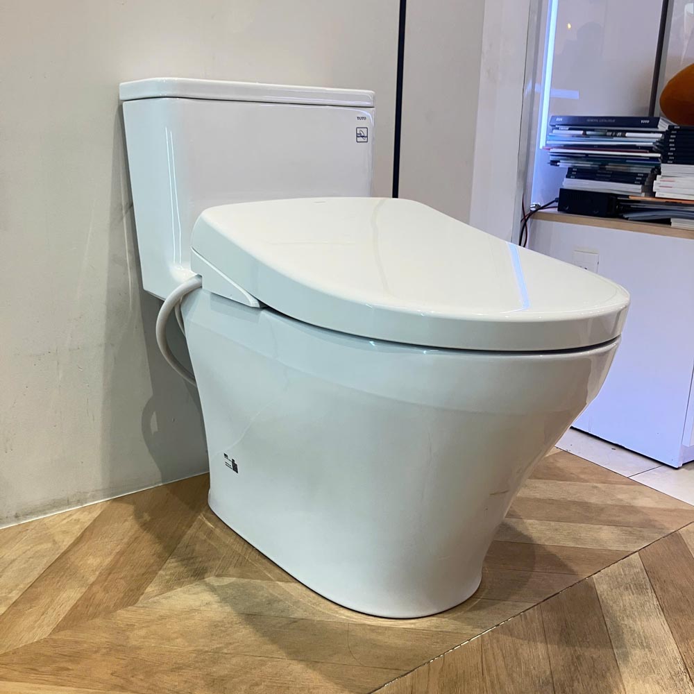 Bồn cầu 1 khối TOTO MS857CDW23 nắp điện tử Washlet S7 TCF47360GAA giấu dây
