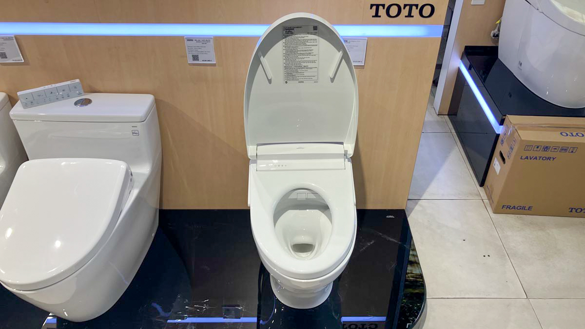 Bồn cầu TOTO MS857CDW25 1 khối nắp điện tử Washlet S5 TCF34461GAA giấu dây