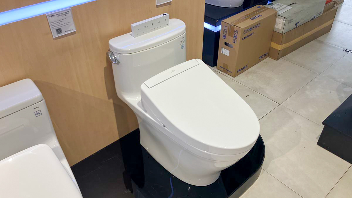 Bồn cầu TOTO MS887CRW25 1 khối nắp điện tử Washlet S5 TCF34461GAA giấu dây