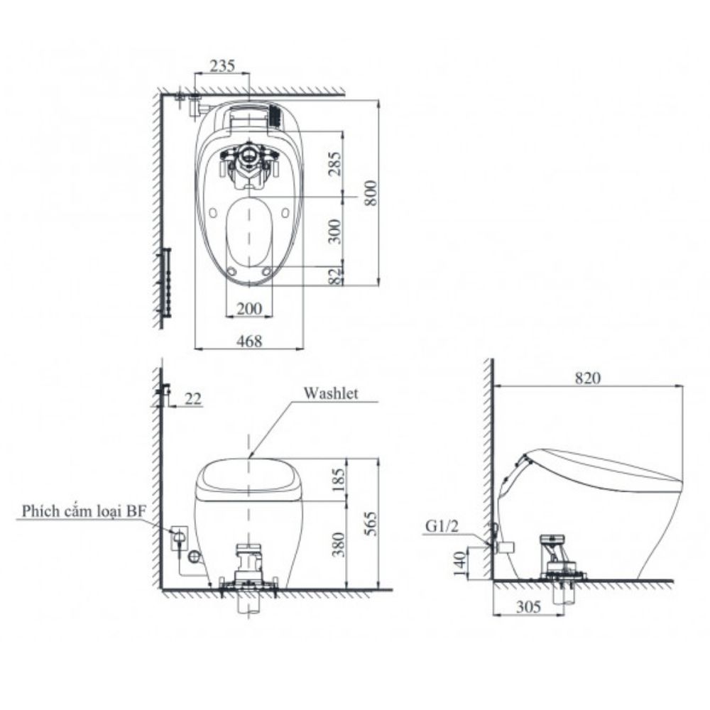Bồn cầu thông minh Neorest NX I TOTO CS900KVT T53P100VR bảng điều khiển nickel mờ