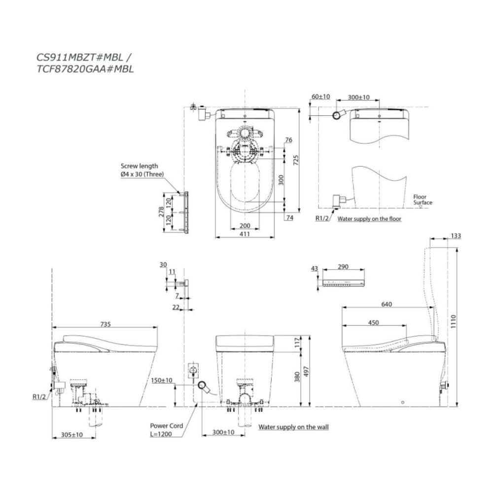 Bồn cầu thông minh Neorest LS TOTO CS911MBZT TCF87820GAA T53P100VR