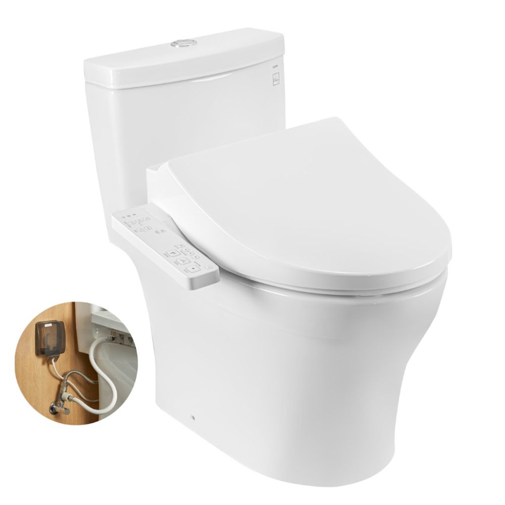 Bồn cầu TOTO MS889DRW26 1 khối nắp điện tử Washlet S1 TCF23661GAA