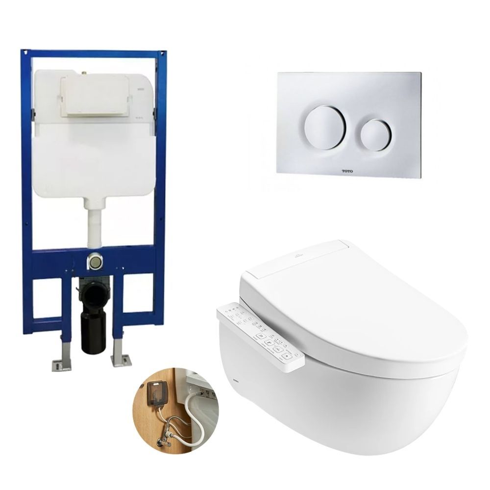 Bồn cầu treo tường nắp rửa điện tử S2 TOTO CW812RA TCF33461GAA WH172A MB174P#SS