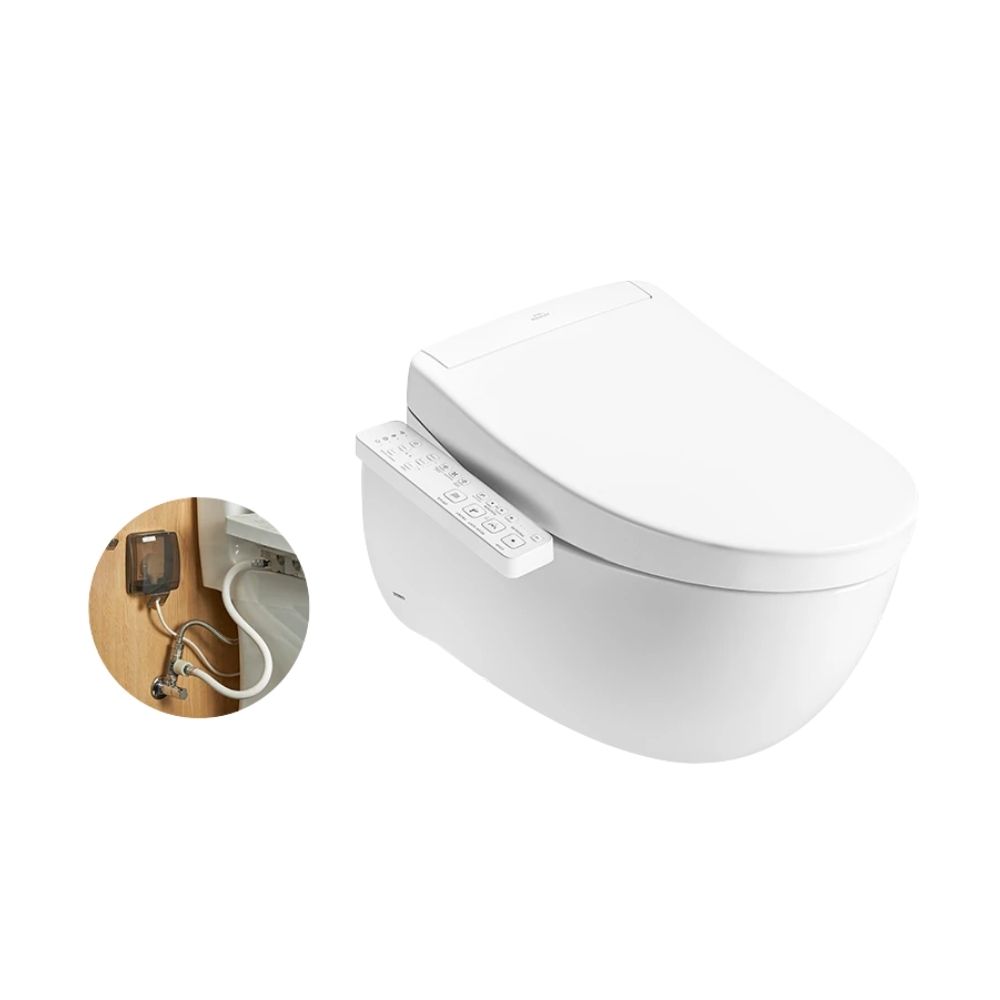 Bồn cầu treo tường nắp rửa điện tử S2 TOTO CW812RA TCF33461GAA WH172A MB175M#SS