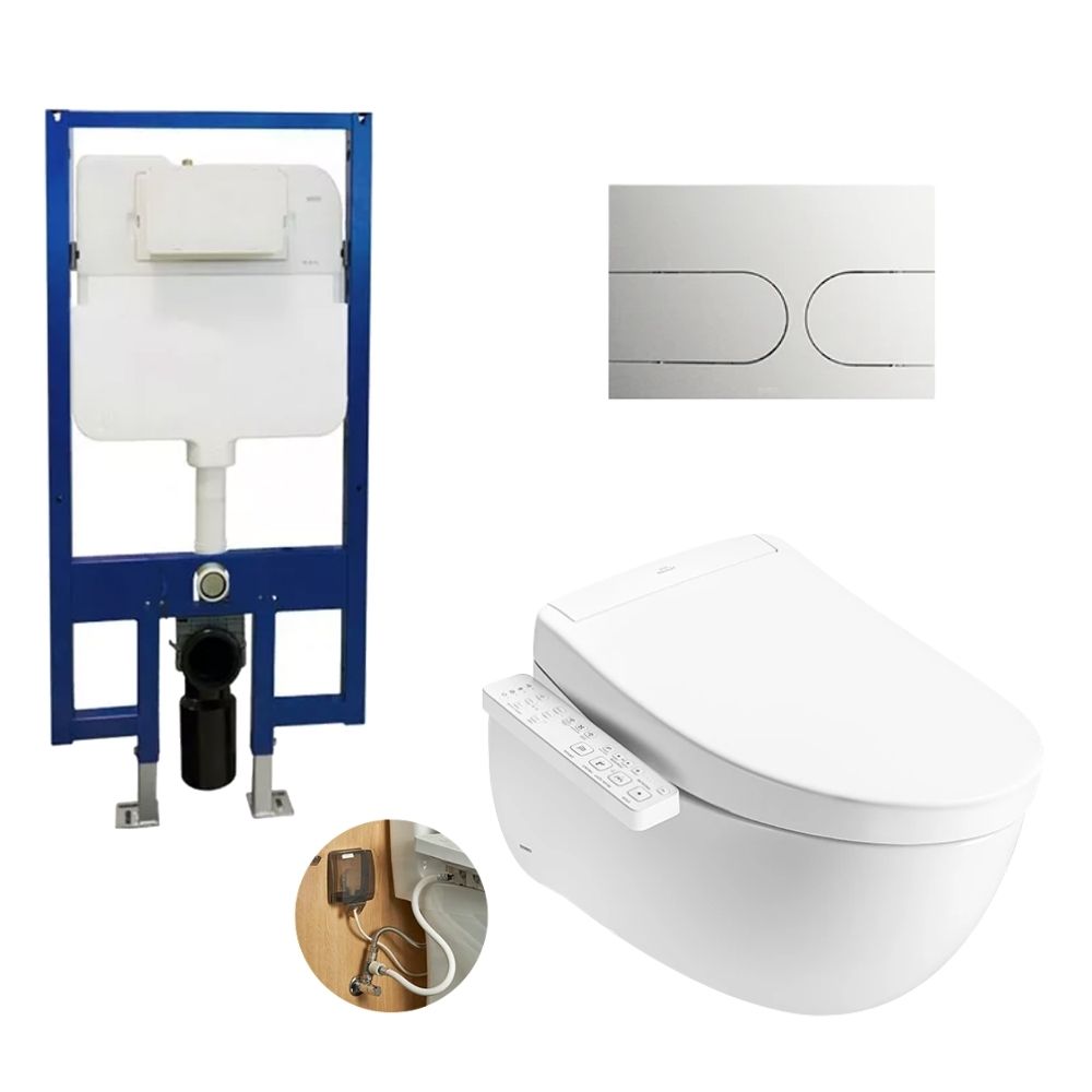 Bồn cầu treo tường nắp rửa điện tử S2 TOTO CW812RA TCF33461GAA WH172A MB175M#SS