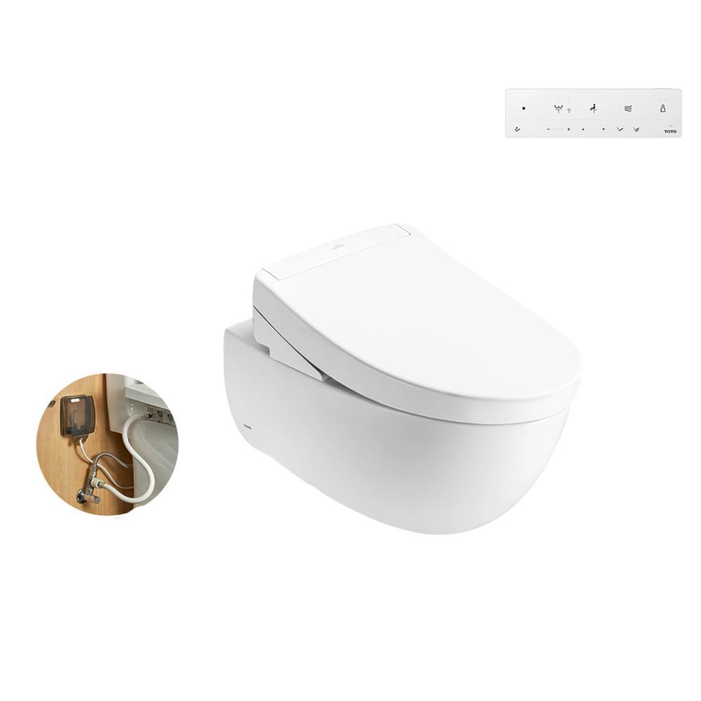 Bồn cầu treo tường nắp rửa điện tử S5 TOTO CW812RA TCF34461GAA WH172A MB174P#SS