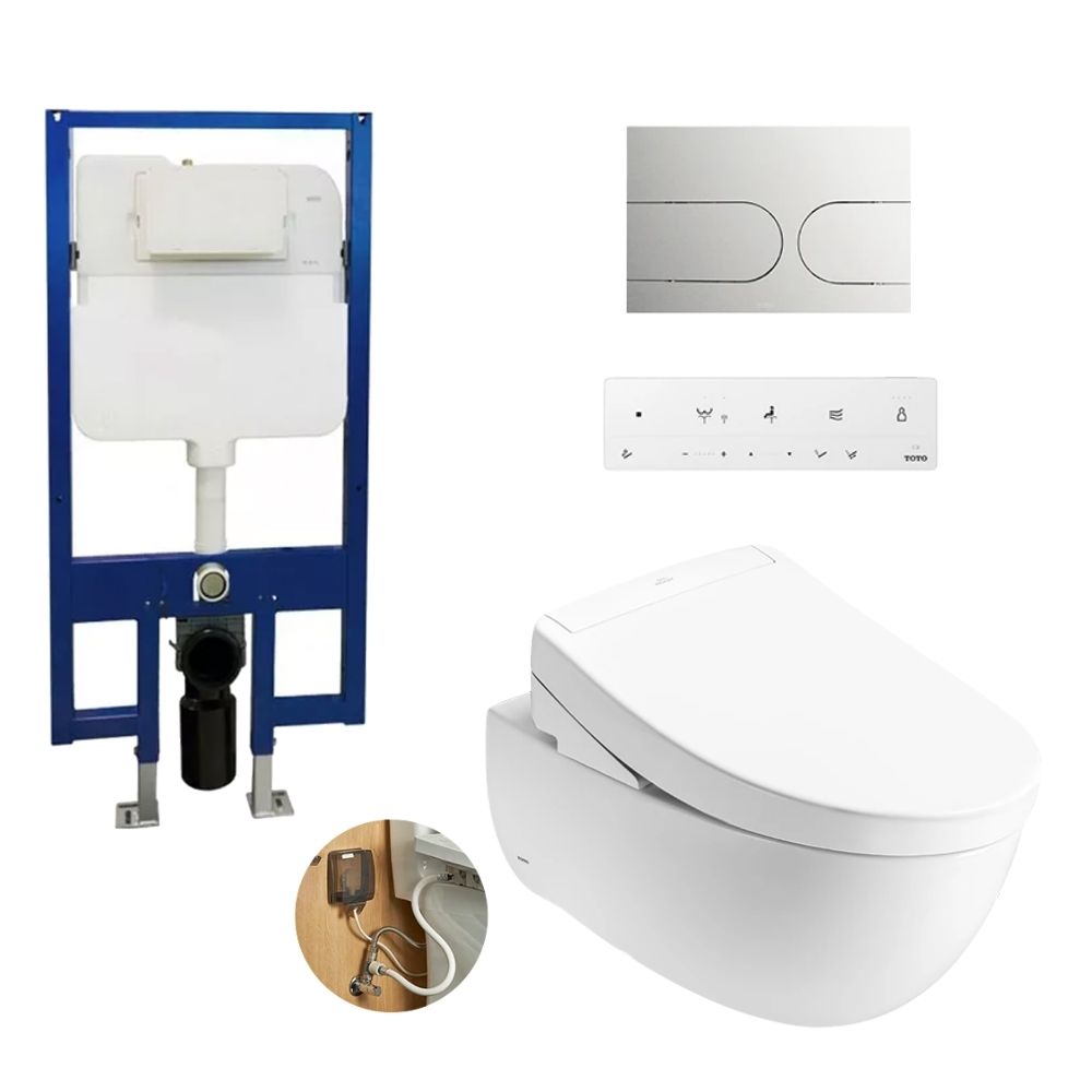 Bồn cầu treo tường nắp rửa điện tử S5 TOTO CW812RA TCF34461GAA WH172A MB175M#SS