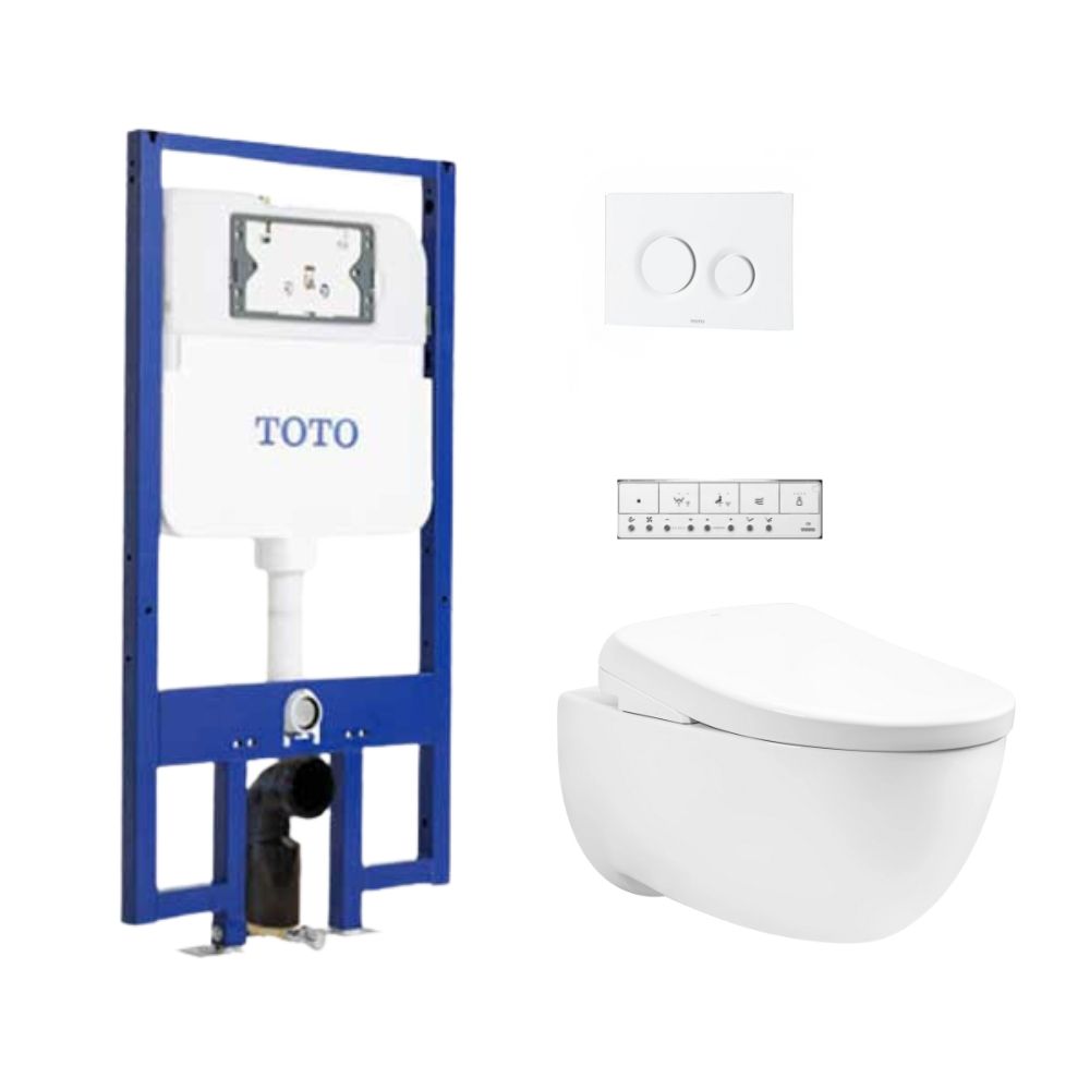 Bồn cầu treo tường nắp điện tử (giấu dây) xả tự động TOTO CW812REA/TCF47360GAA/WH172AAT/TCA546/MB174P#WH