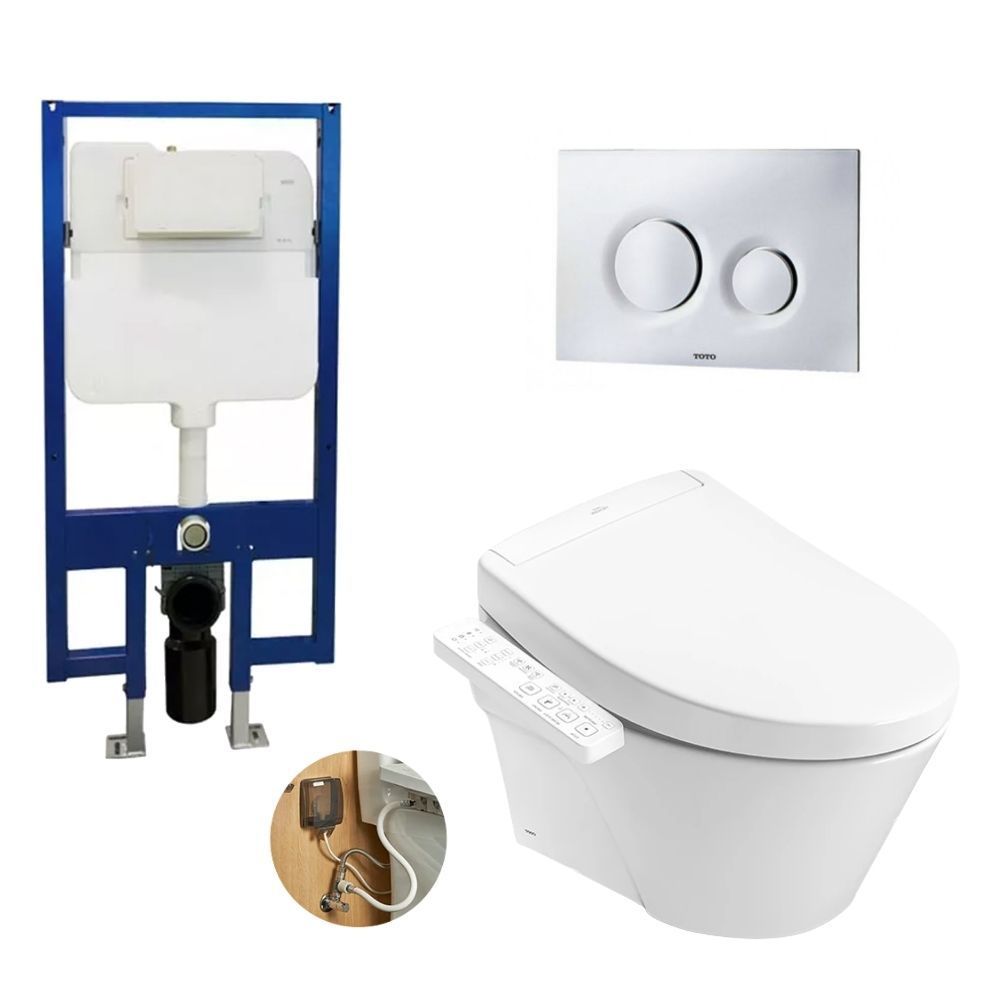 Bồn cầu treo tường nắp rửa điện tử S2 TOTO CW822RA TCF33461GAA WH172A MB174P#SS