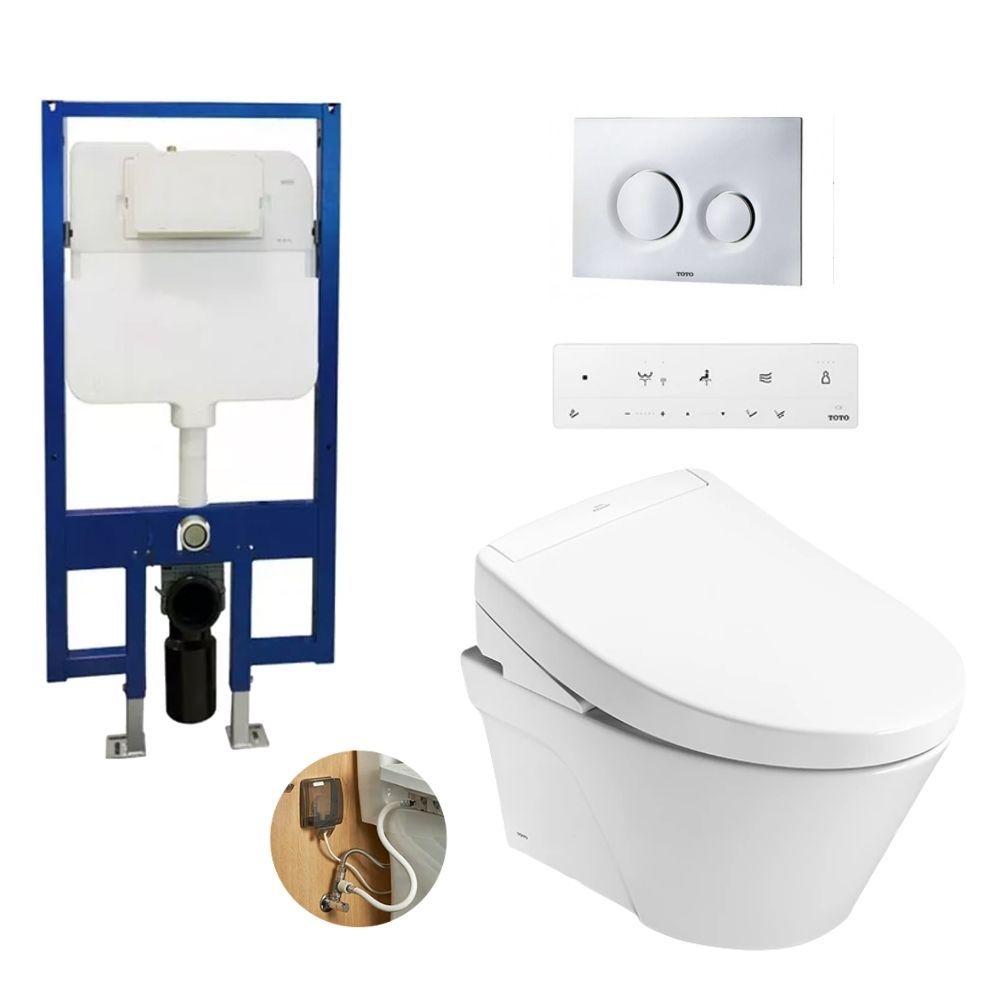 Bồn cầu treo tường nắp rửa điện tử S5 TOTO CW822RA TCF34461GAA WH172A MB174P#SS