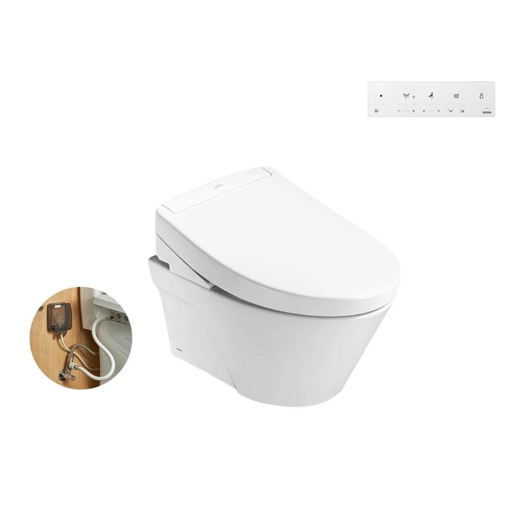 Bồn cầu treo tường nắp rửa điện tử S2 TOTO CW822RA TCF34461GAA WH172A MB175M#SS