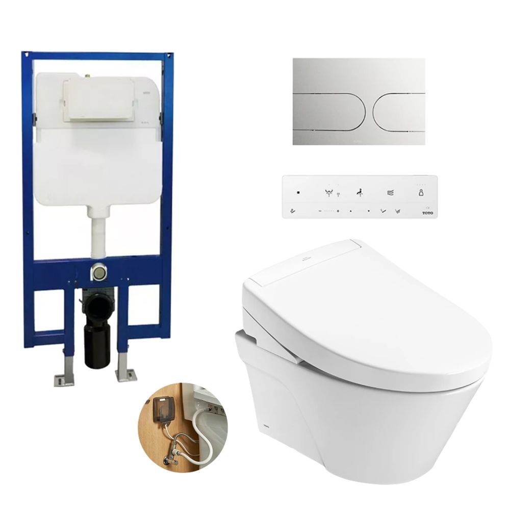 Bồn cầu treo tường nắp rửa điện tử S2 TOTO CW822RA TCF34461GAA WH172A MB175M#SS