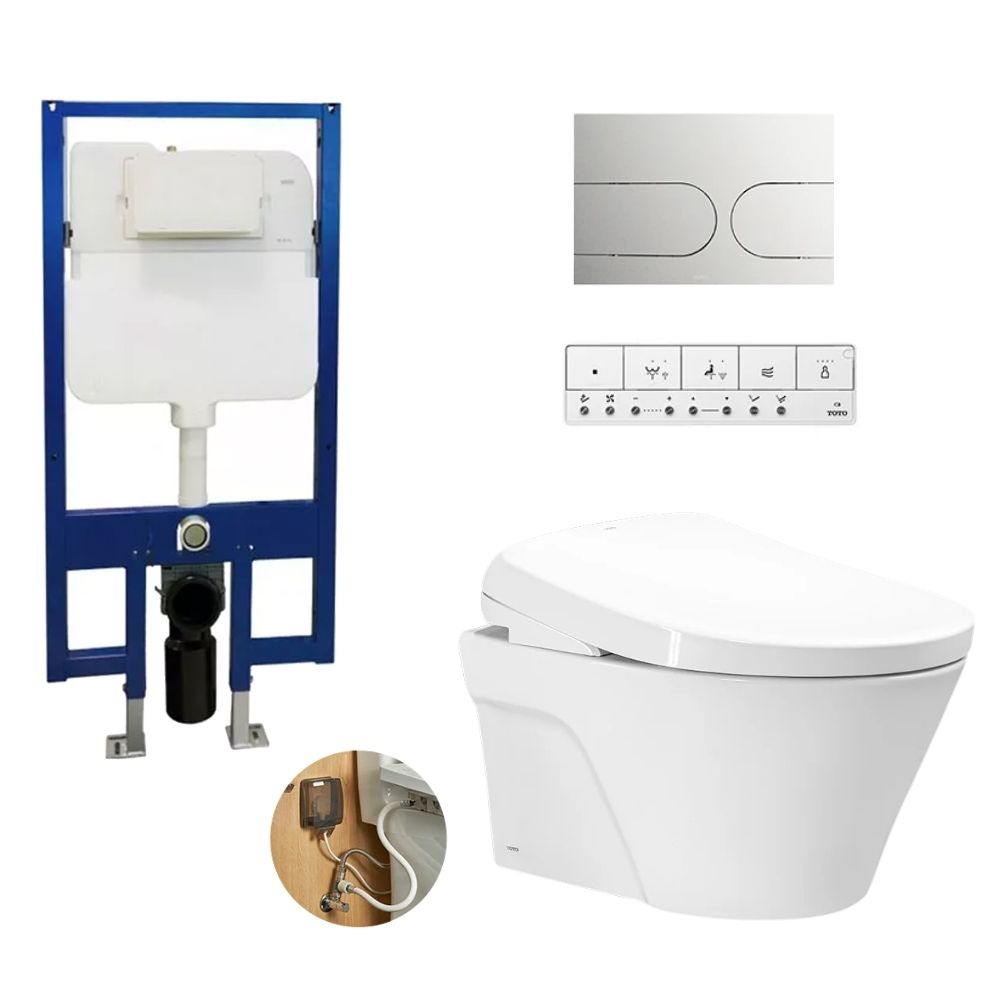 Bồn cầu treo tường nắp rửa điện tử S7 TOTO CW822RA TCF47360GAA WH172A MB175M#SS