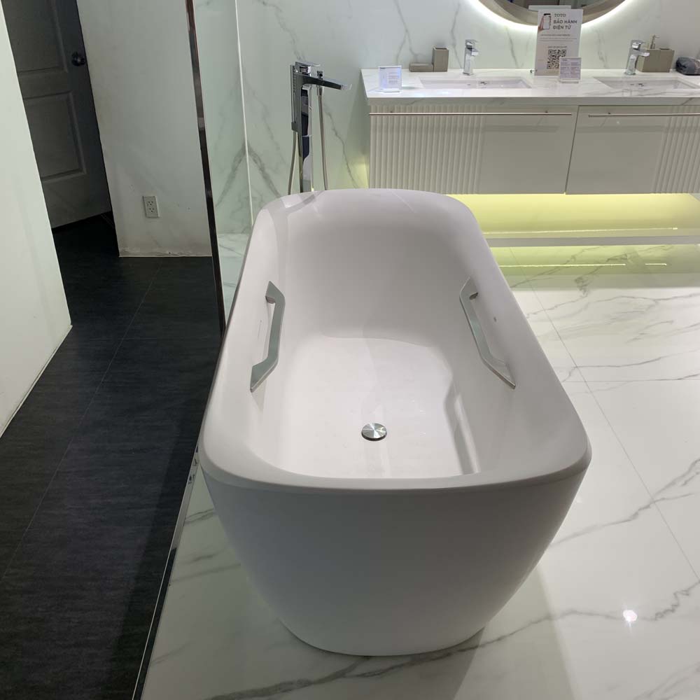 Bồn tắm đặt sàn TOTO PJY1734HPWEN#MW TVBF412 GALALATO 1m7 tay vịn gồm ống thải