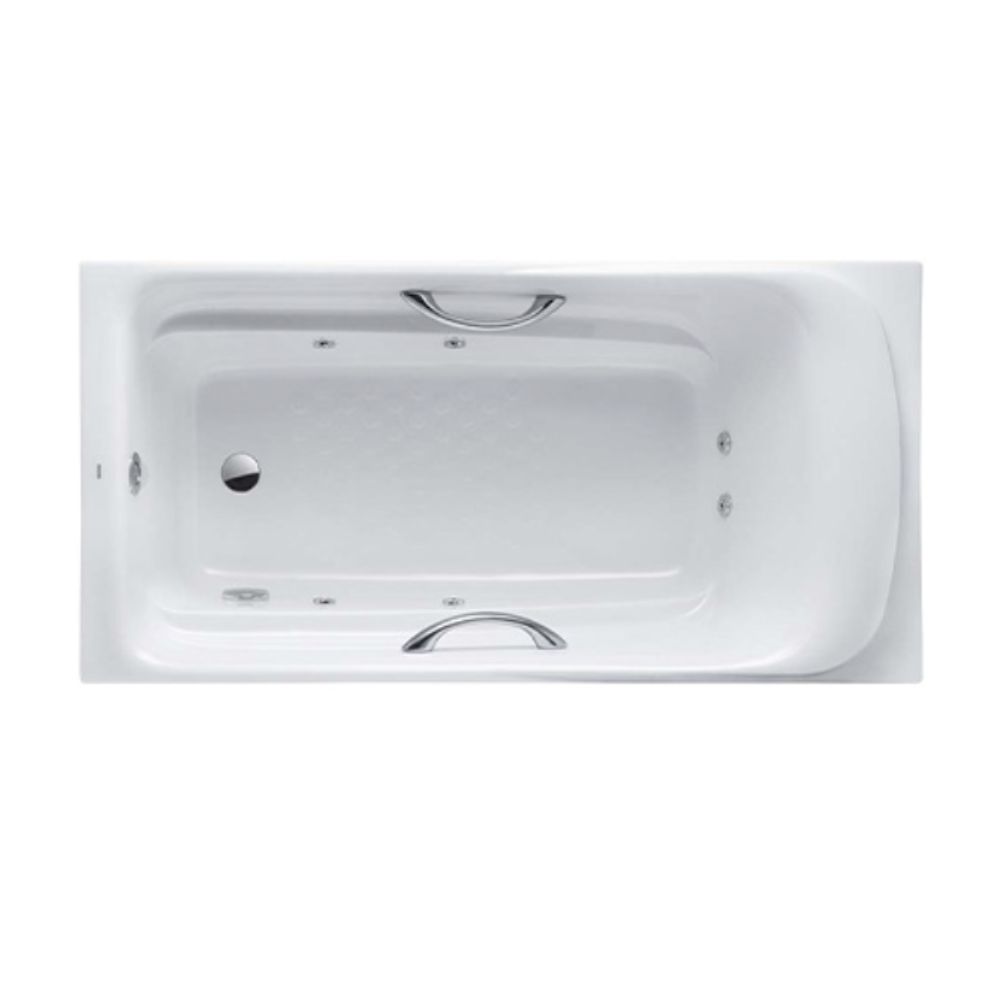 Bồn tắm massage TOTO PPYK1760ZLHPNE#P TVBF412 DB505R-2B ngọc trai 1m7 tay vịn gồm bộ xả thải