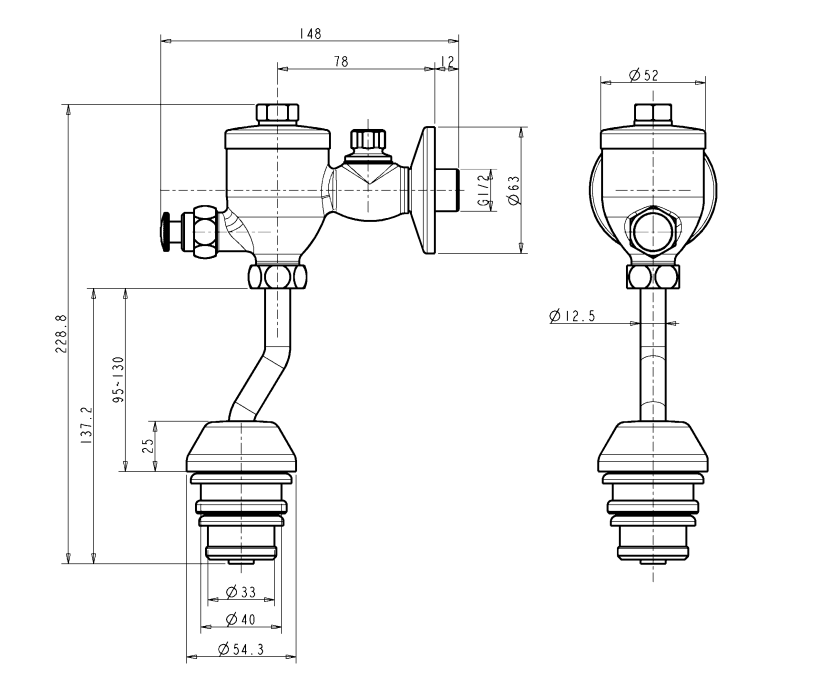Van xả tiểu nam American Standard WF-9802 (WF9802)