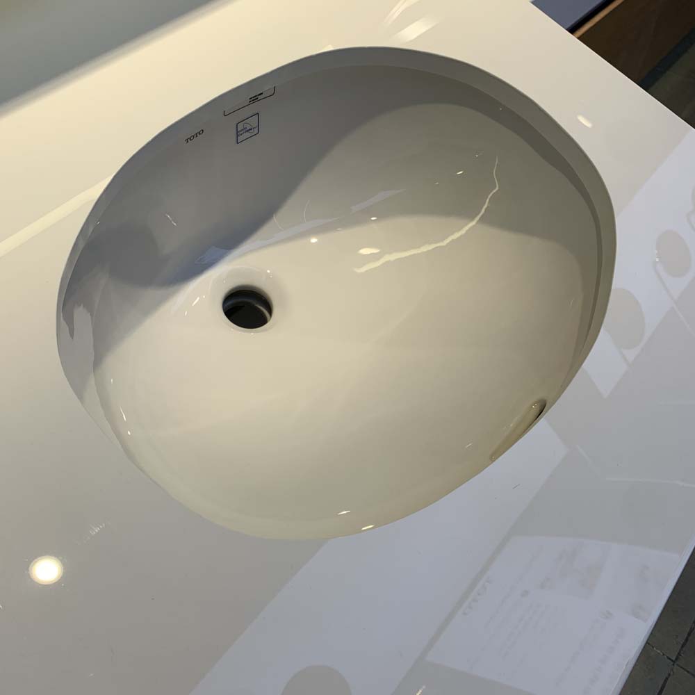 Chậu rửa mặt lavabo âm bàn TOTO LW1505V#XW TL516GV kèm giá đỡ