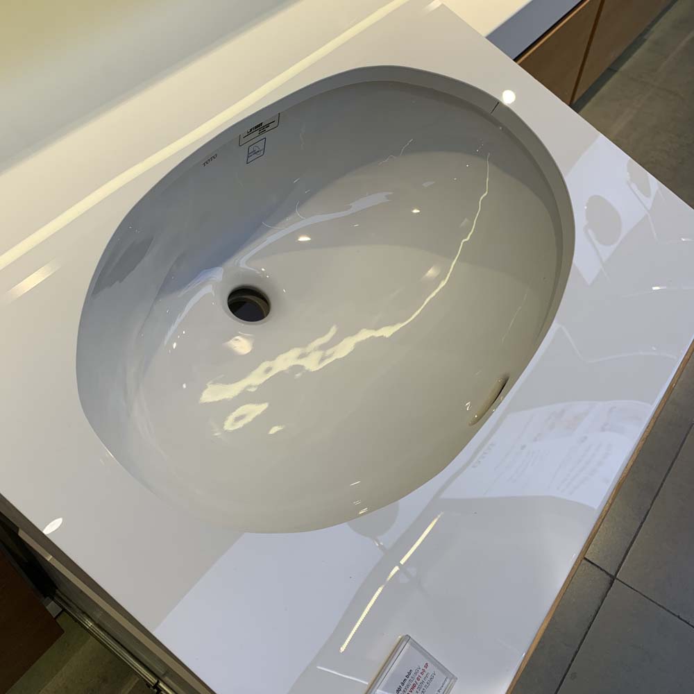 Chậu rửa mặt lavabo âm bàn TOTO LW1506V#XW TL516GV kèm giá đỡ