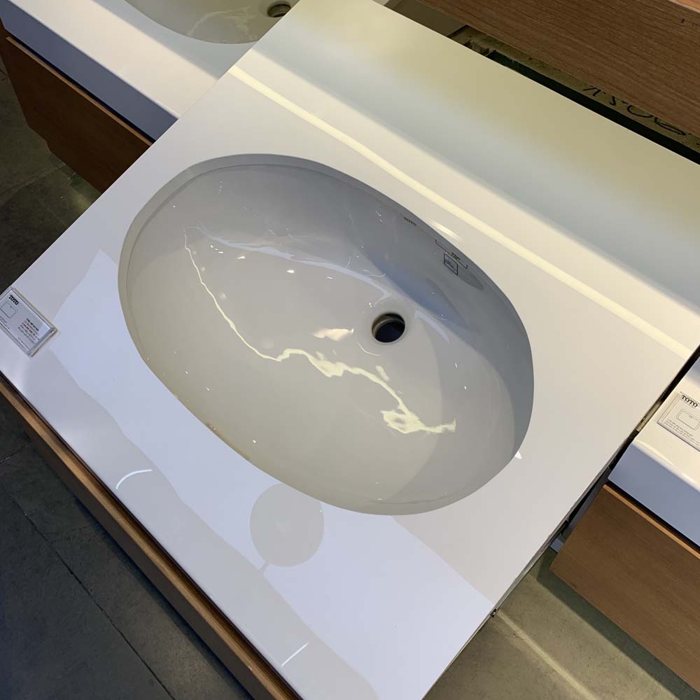 Chậu rửa mặt lavabo âm bàn TOTO LW1506V#XW TL516GV kèm giá đỡ