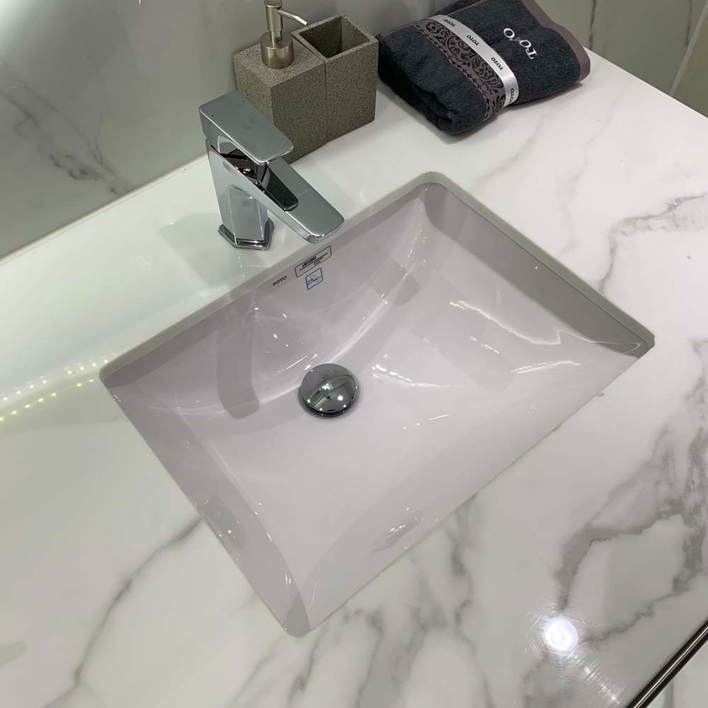 Chậu rửa mặt lavabo âm bàn TOTO LW1535V#XW TL516GV kèm giá đỡ