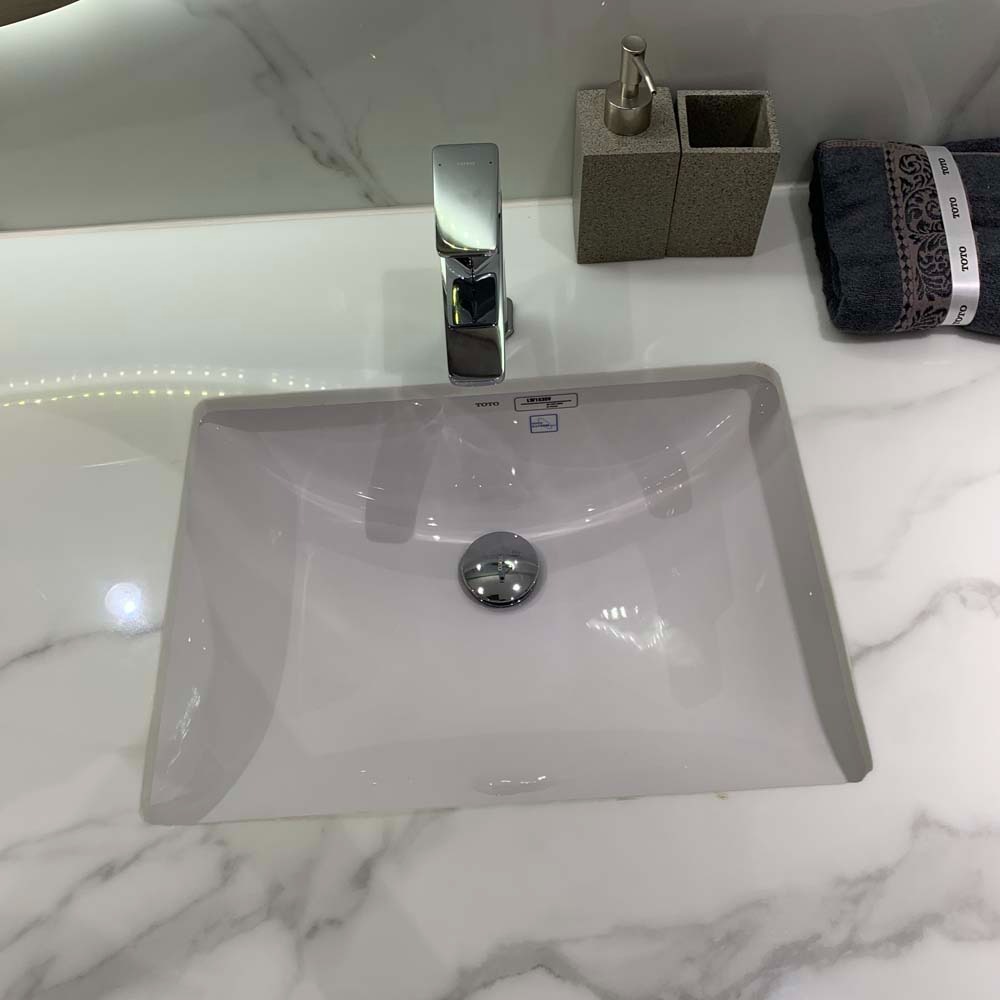 Chậu rửa mặt lavabo âm bàn TOTO LW1535V#XW TL516GV kèm giá đỡ