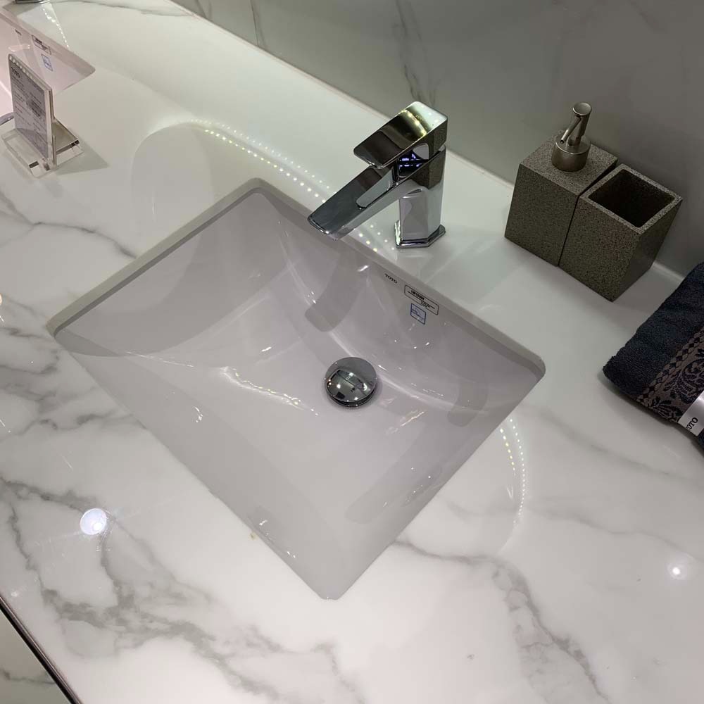 Chậu rửa mặt lavabo âm bàn TOTO LW1535V#XW TL516GV kèm giá đỡ