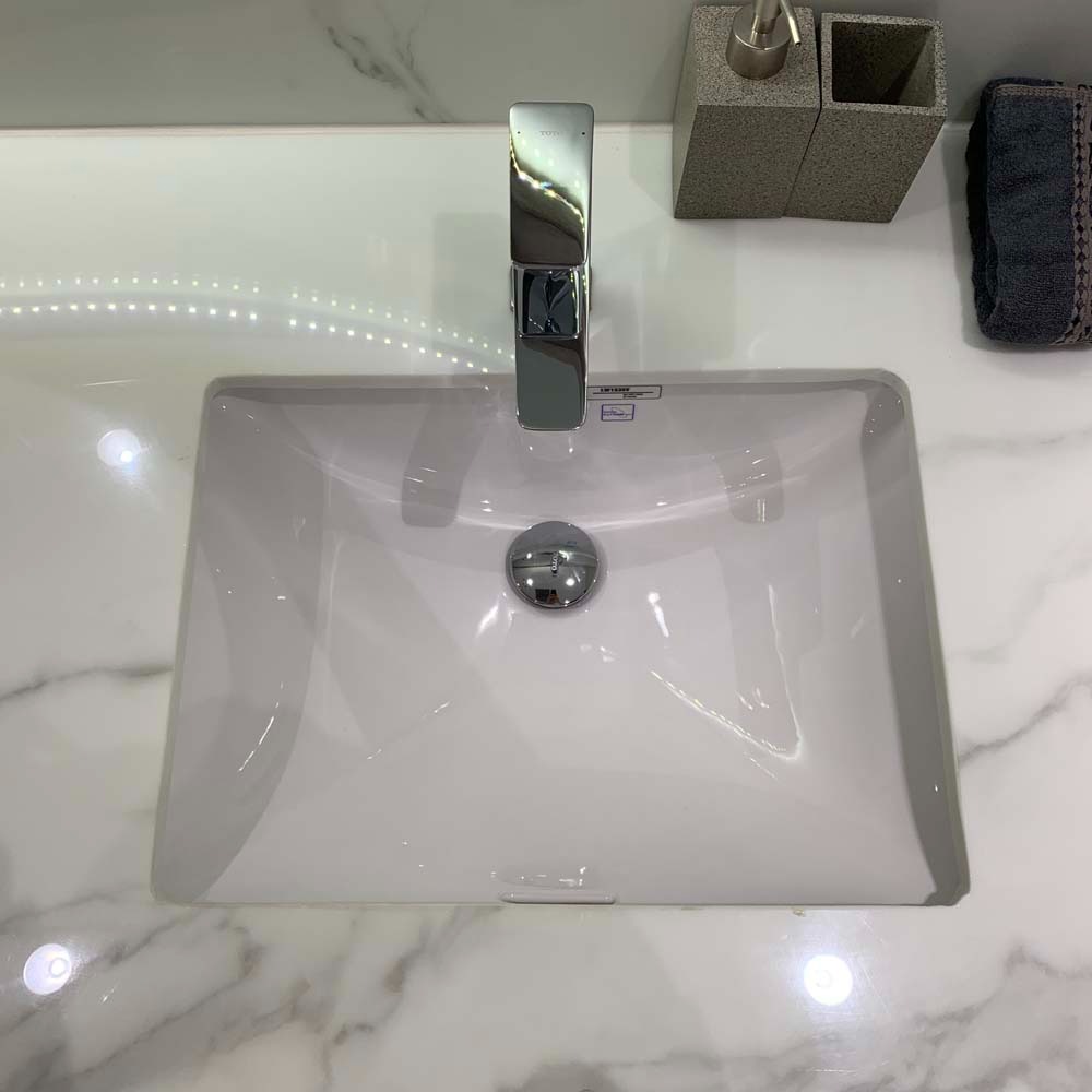 Chậu rửa mặt lavabo âm bàn TOTO LW1535V#XW TL516GV kèm giá đỡ