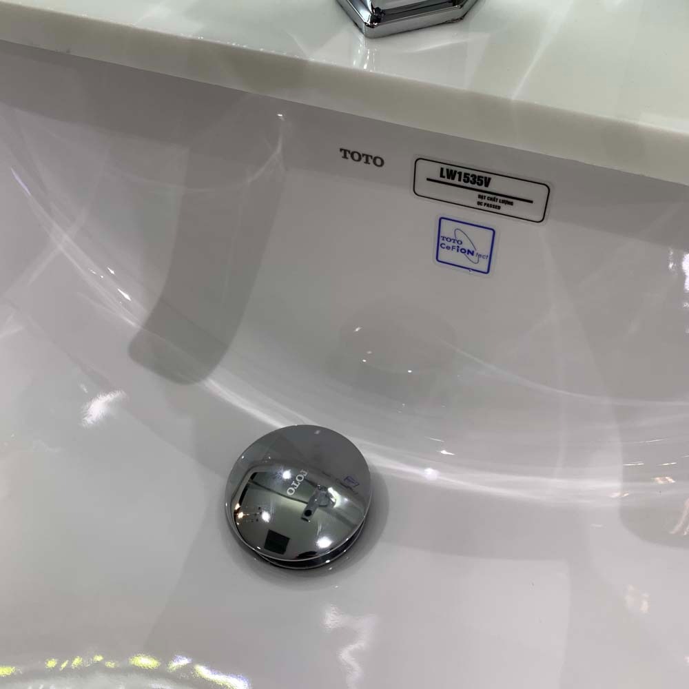 Chậu rửa mặt lavabo âm bàn TOTO LW1535V#XW TL516GV kèm giá đỡ