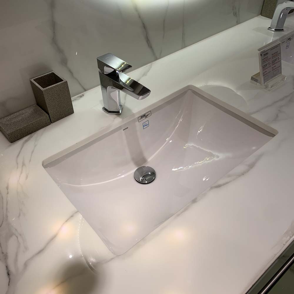 Chậu rửa mặt lavabo âm bàn TOTO LW1535V#XW TL516GV kèm giá đỡ